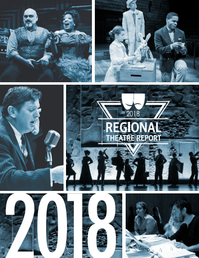 Graphic of the 2018 Regional Theatre Report logo.