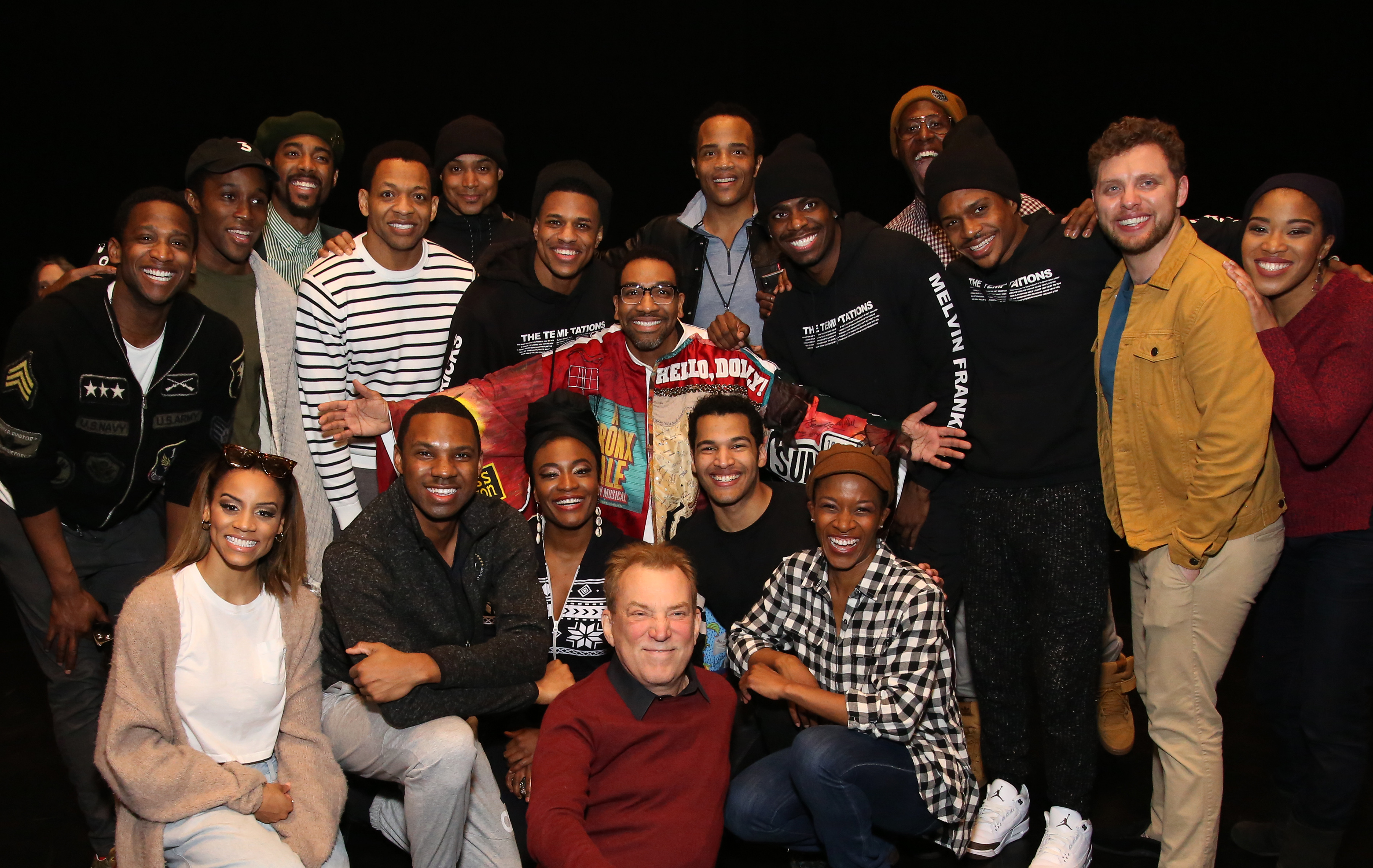 Cornelious with his Ain't Too Proud cast. Photo by Walter McBride.