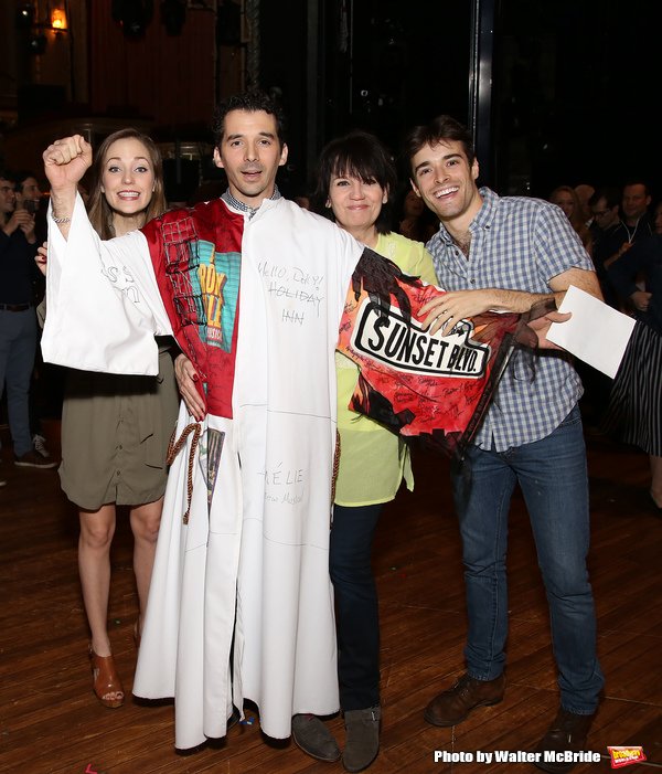 Kevin Worley poses with Bandstand stars Laura Osnes, Beth Leavel and Corey Cott. Photo by Walter McBride.