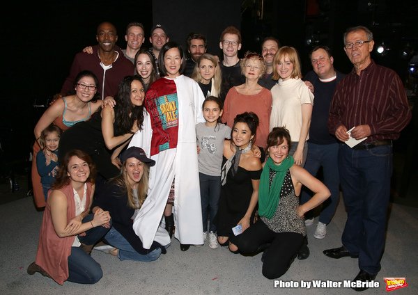 MaryAnn Hu with fellow cast members of Sunday in the Park with George.